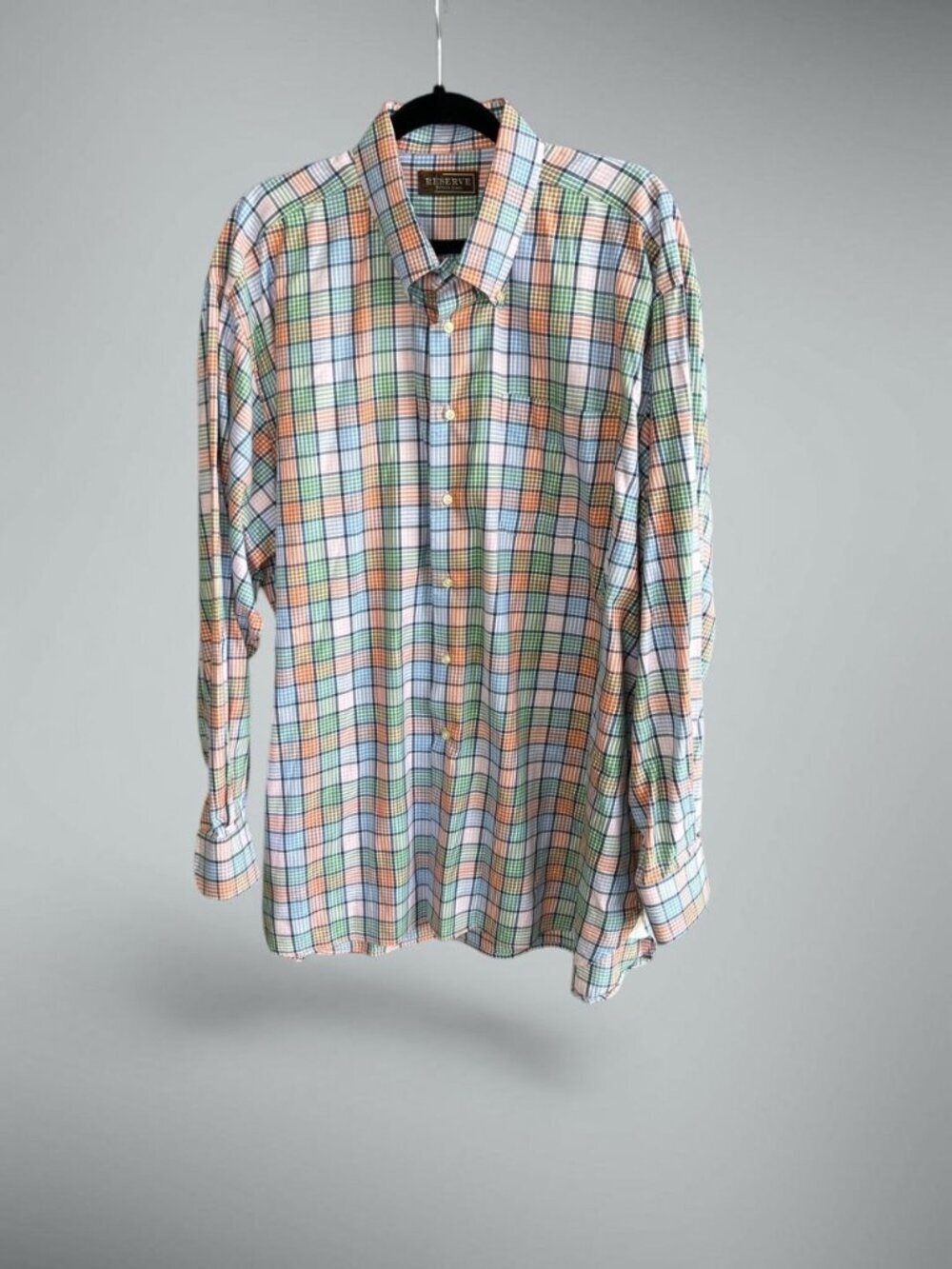 Patrick James Reserve Men's Windowpane Plaid 100% Cotton Shirt Size 2XL
